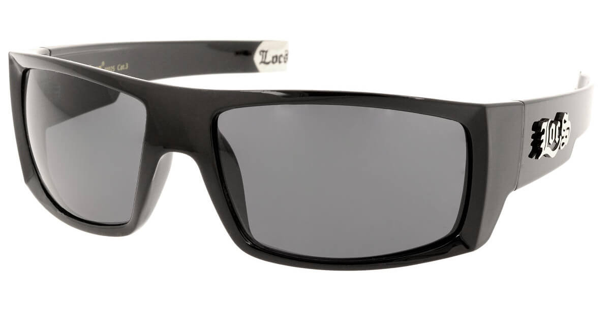 Crne sportske sunčane naočare Loc's 91025-BK za muškarce.