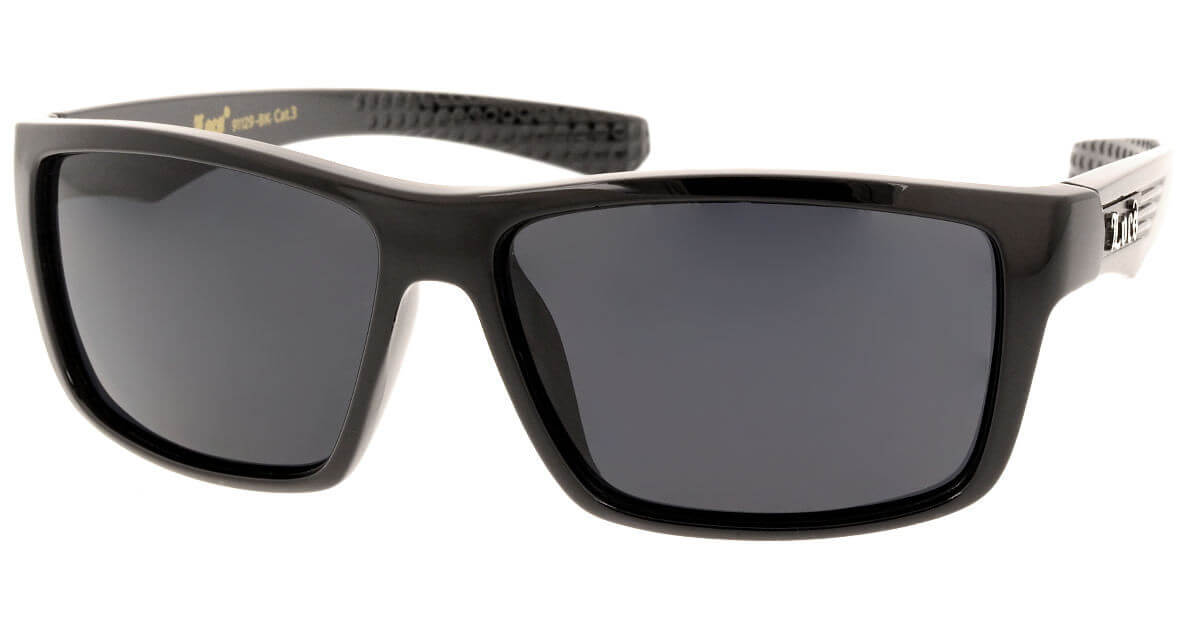 Crne zaobljene sunčane naočare Loc's 91129-BK za muškarce.