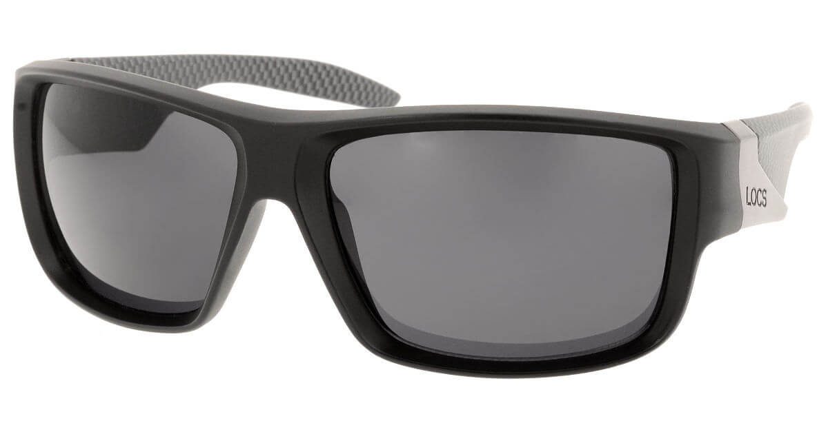 Crne zaobljene sunčane naočare Loc's 91142-CB za muškarce.