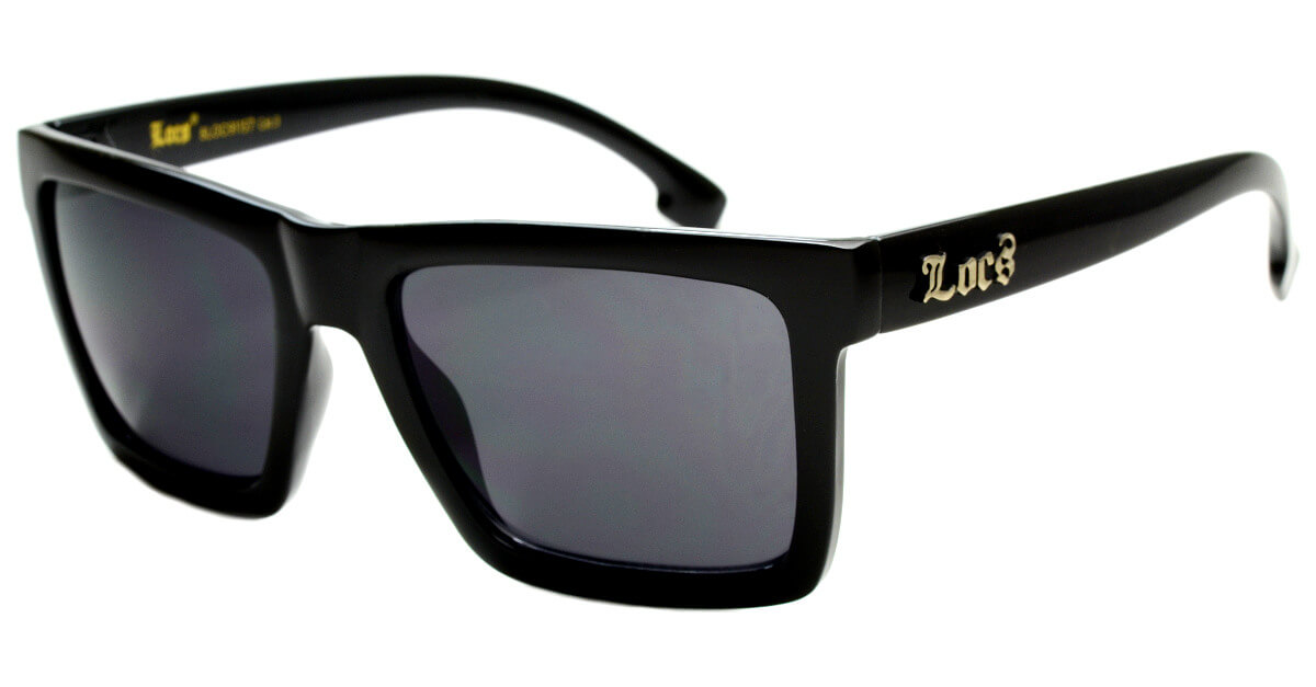 Crne, kockaste Loc's 91157 naočare za sunce.