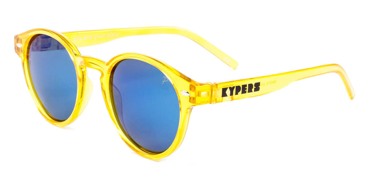 Polarizovane sunčane naočare KYPERS MANHATTAN žuti providni okvir sa zamenljivom ručicom.