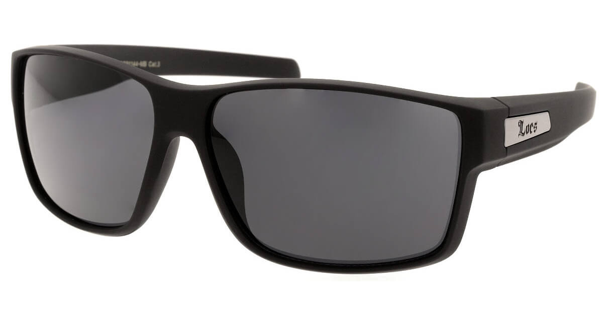 Crne zaobljene sunčane naočare Loc's 91144-MB za muškarce.