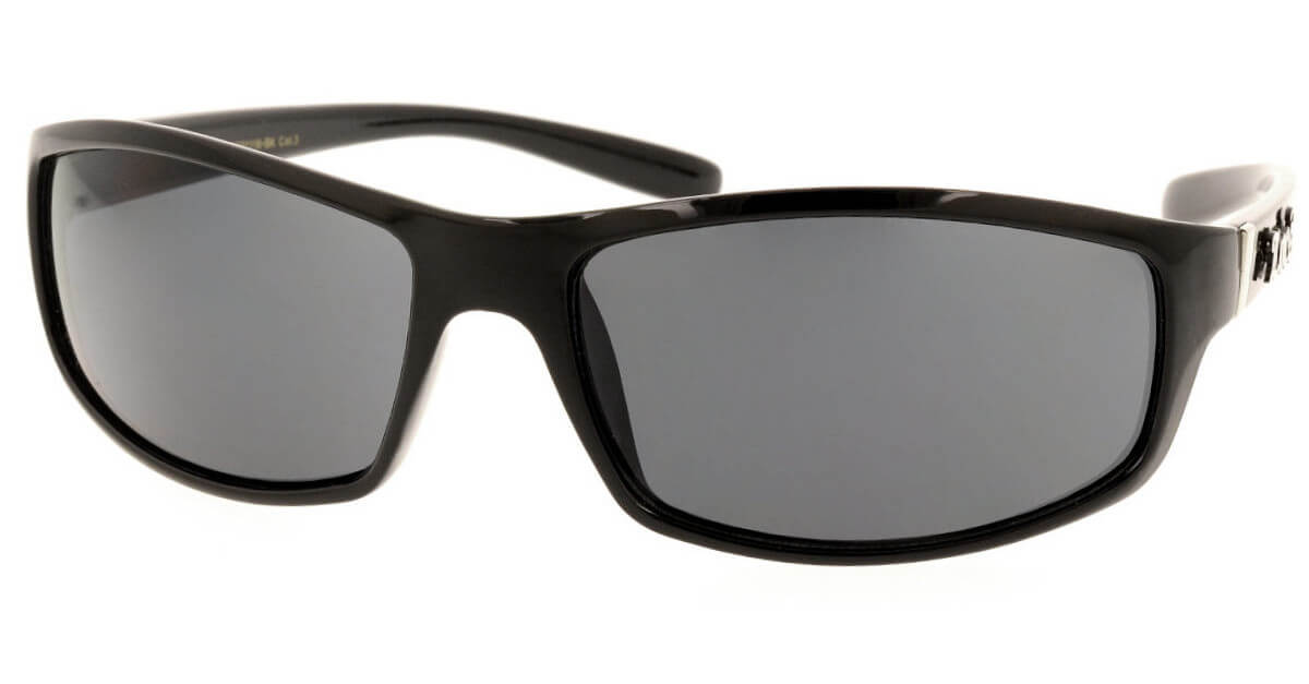 Crne zaobljene sunčane naočare Loc's 91116-BK za muškarce.