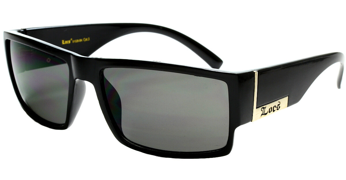 Crne, kockaste Loc`s 91026 naočare za sunce u retro stilu.